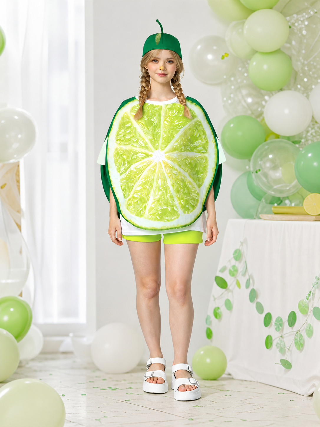 Lime Slice Costume with Hat for Parties