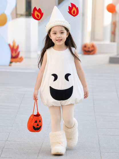 Halloween Ghost Costume with Hat and Bag