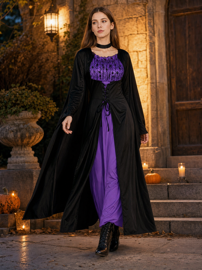 Black Costume Cape with Dress and Hat