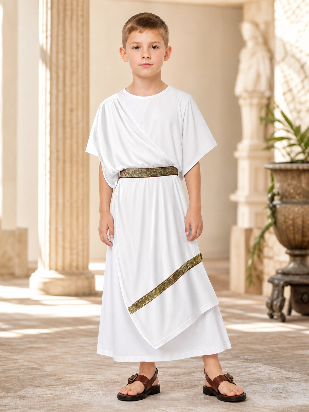 Greek-style costume: white tunic with belt
