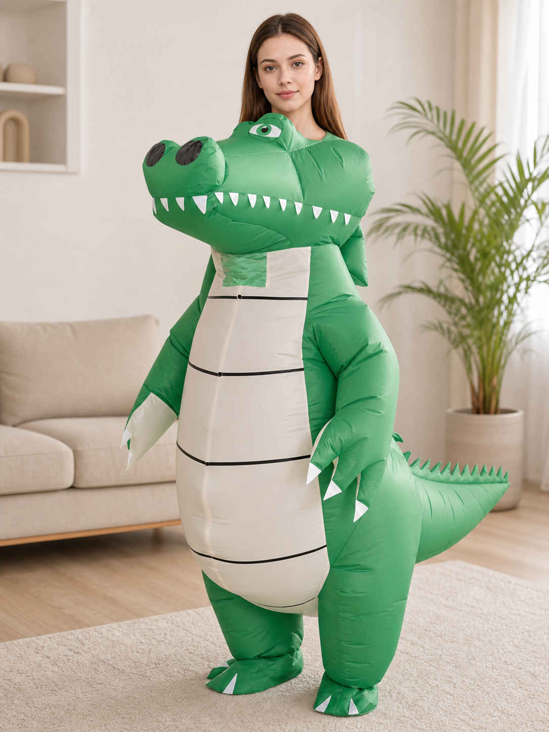 Inflatable Crocodile-Dinosaur Costume for Parties