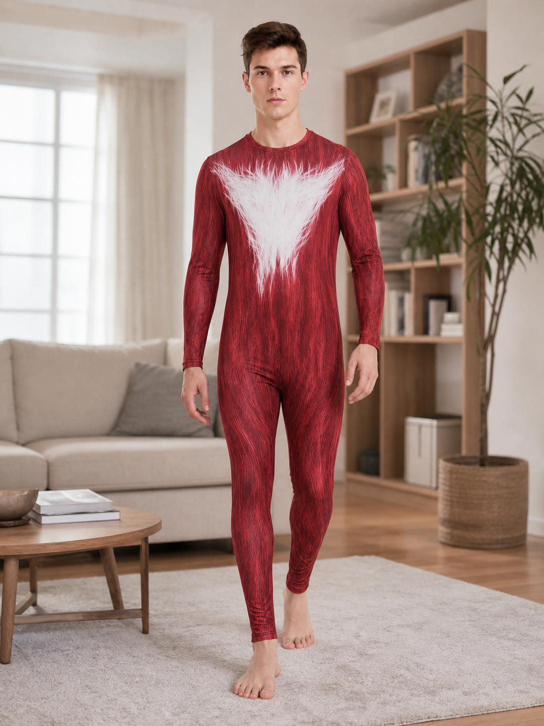 Sonic One-Piece Red Cosplay Costume, Mask