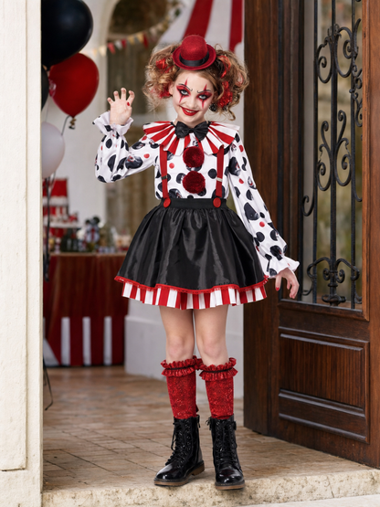 Clown Costume with Hat and Suspenders