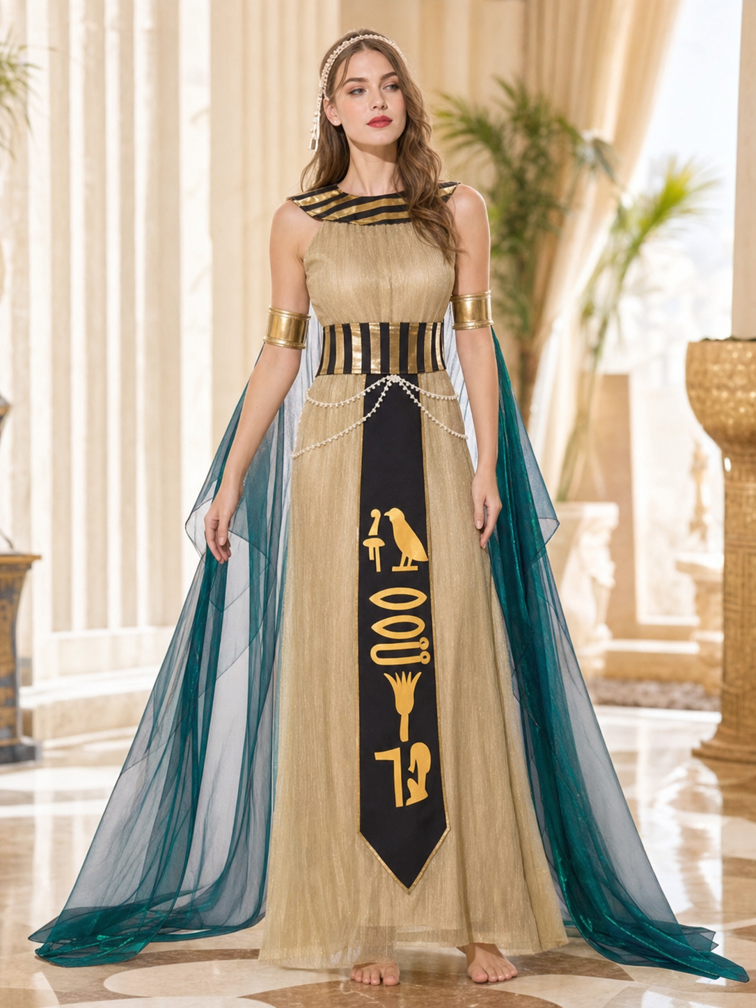 Egyptian-Style Carnival Dress with Draping