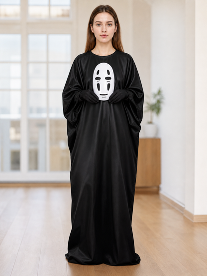 No-Face Costume with Hood, Mask, and Gloves