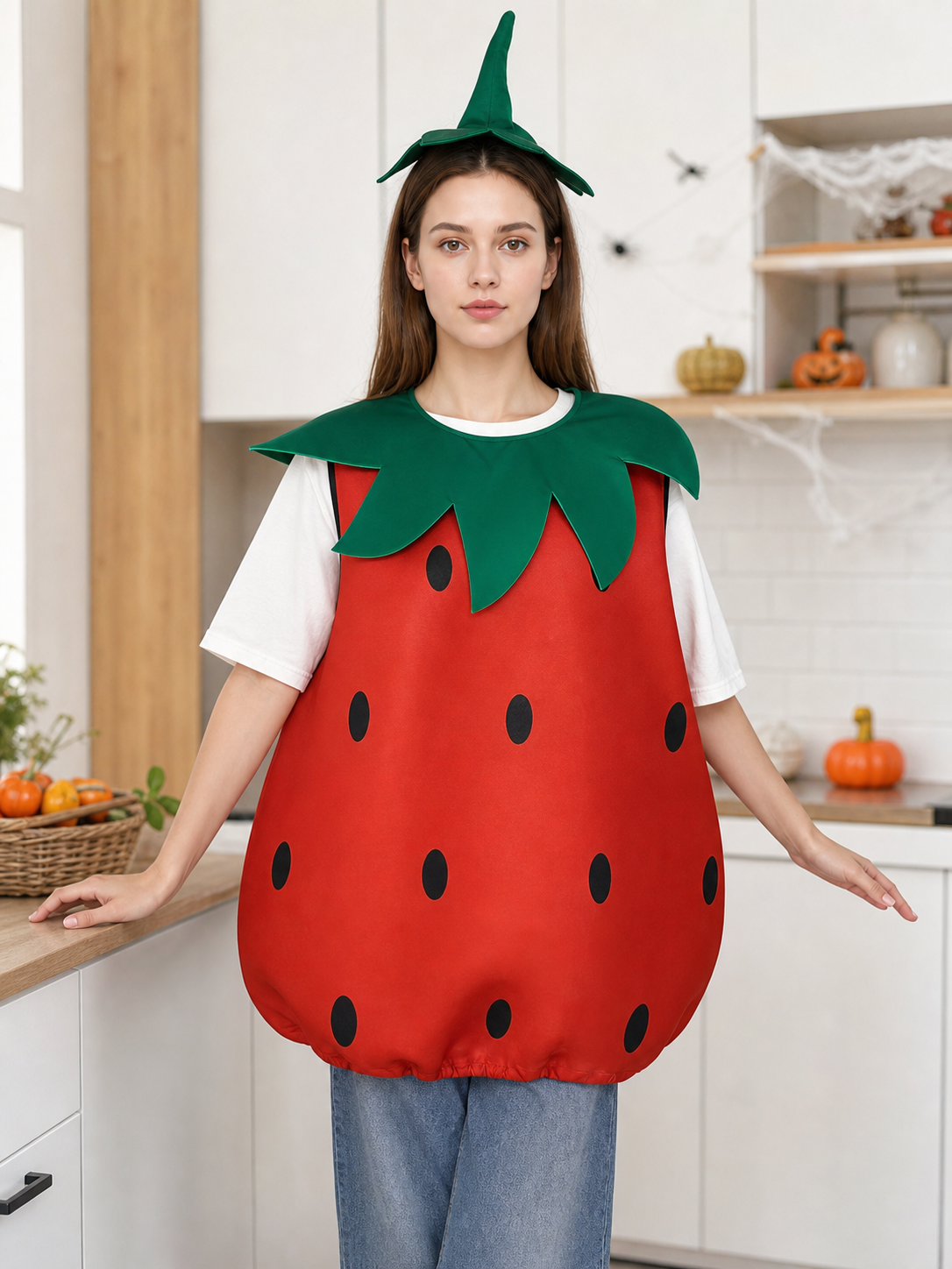Adult Strawberry Costume with Mask