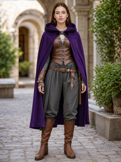 Purple Costume Cloak with Hood