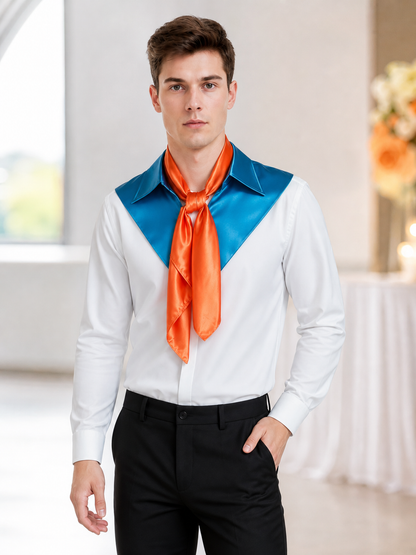 Bright set with a detachable collar and neck scarf