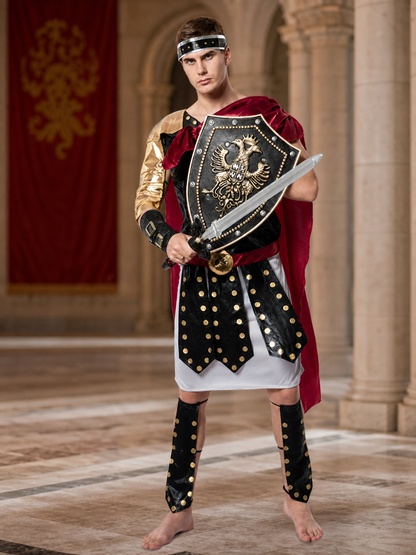 Roman Warrior Costume with Shield and Sword for Cosplay