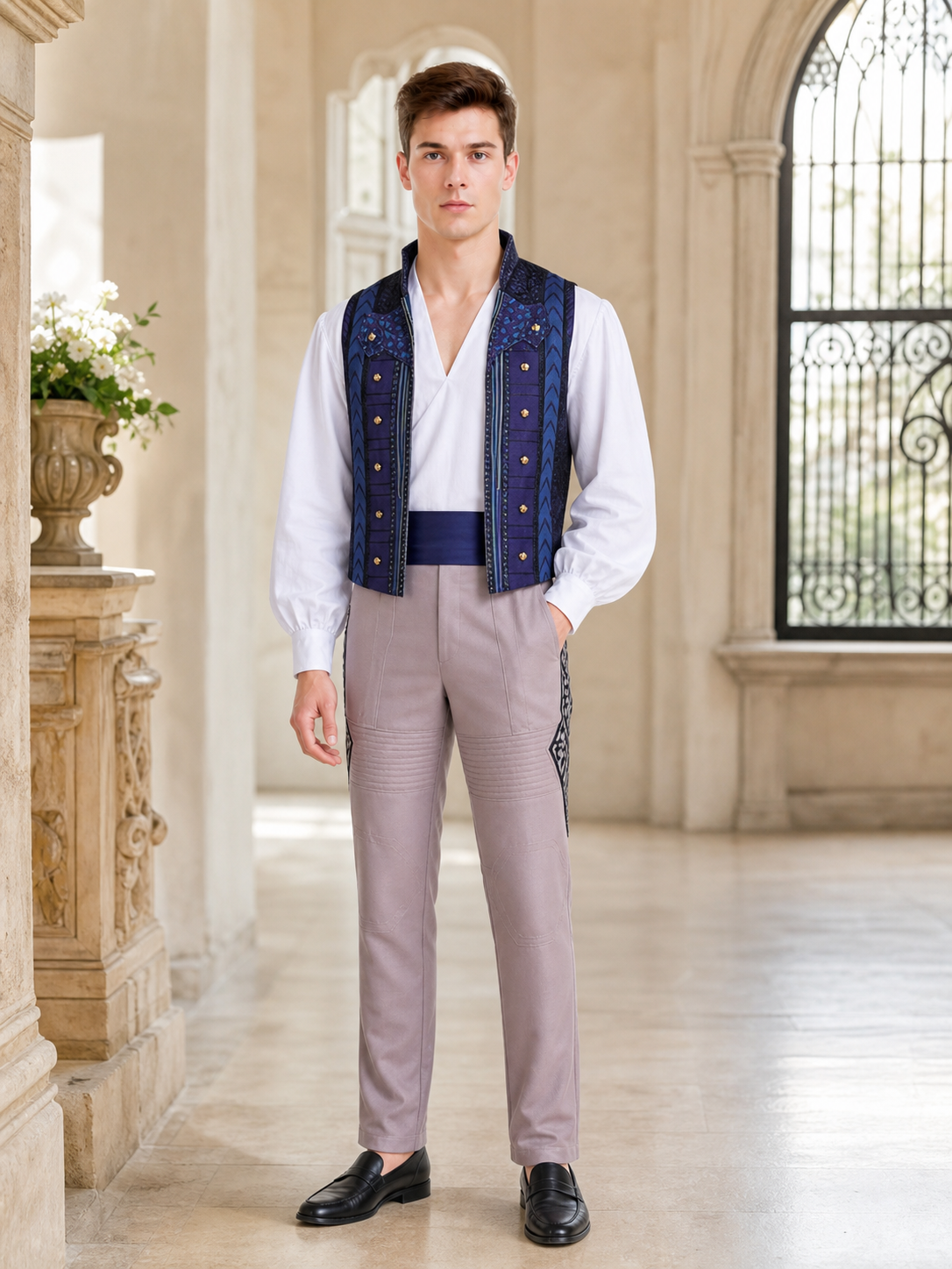 Fiyero "Wicked" Cosplay Costume: Vest, Shirt, Pants lifestyle view 2