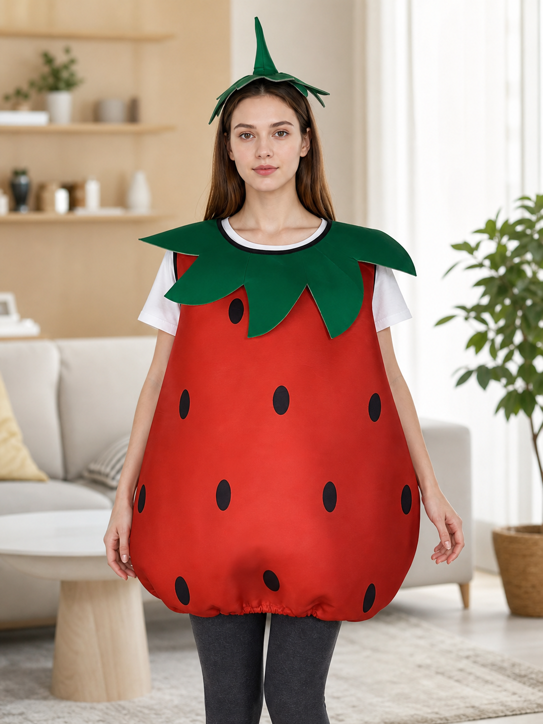 Adult Strawberry Costume with Mask