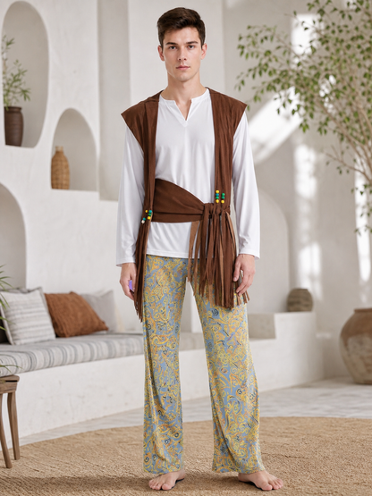 Boho Carnival Costume with Wide-Leg Pants