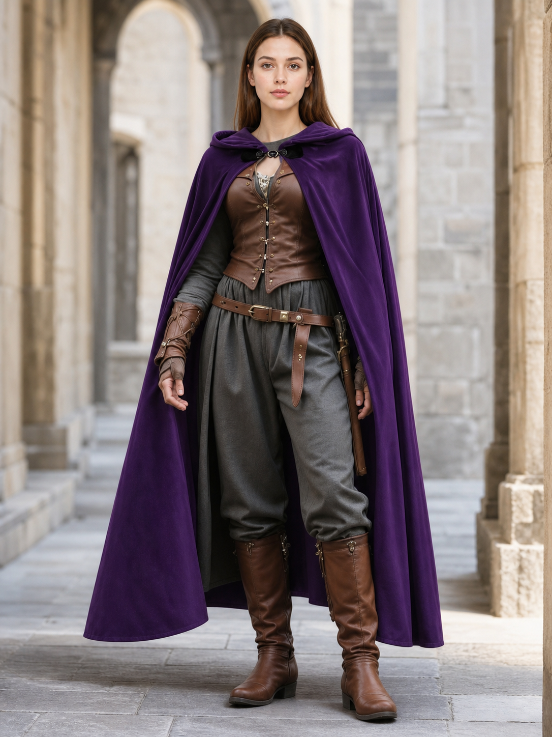 Purple Costume Cloak with Hood