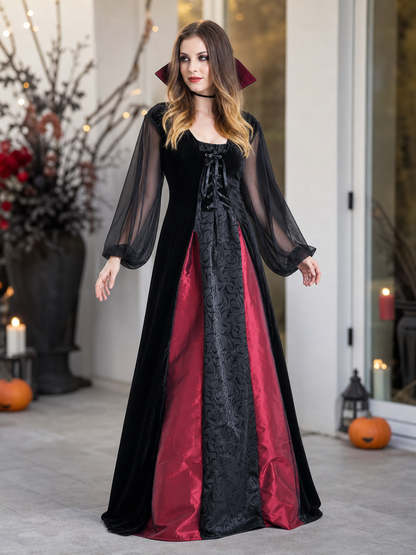 Gothic long dress for cosplay and masquerade