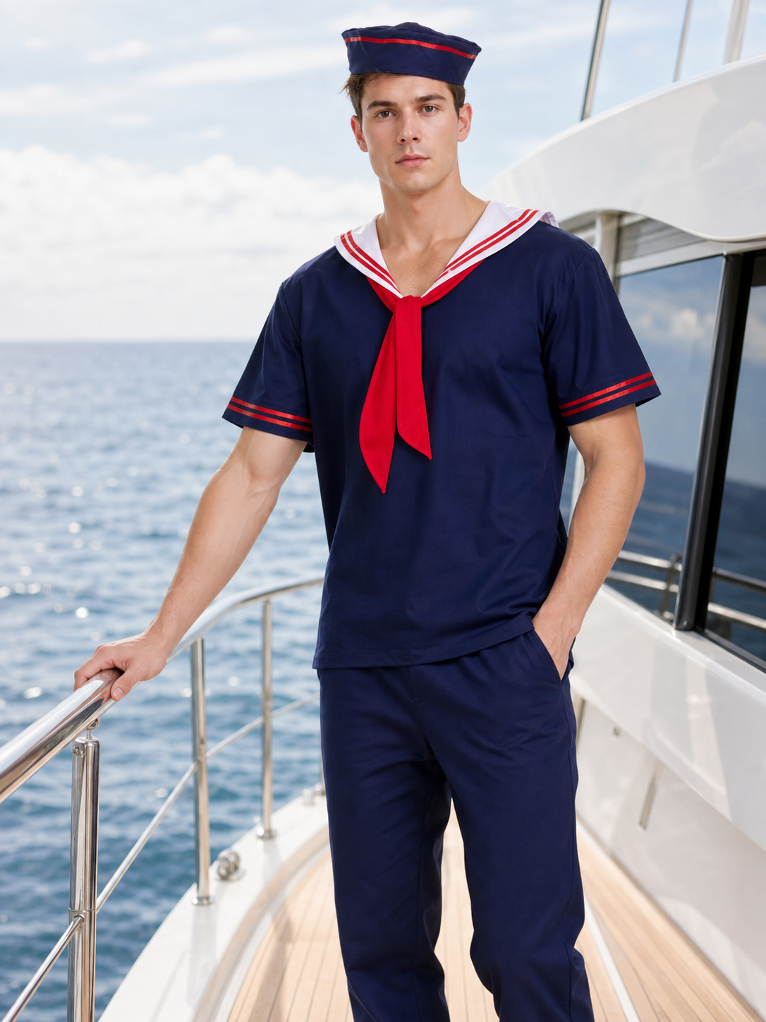 Sailor Costume for Themed Parties with Cap