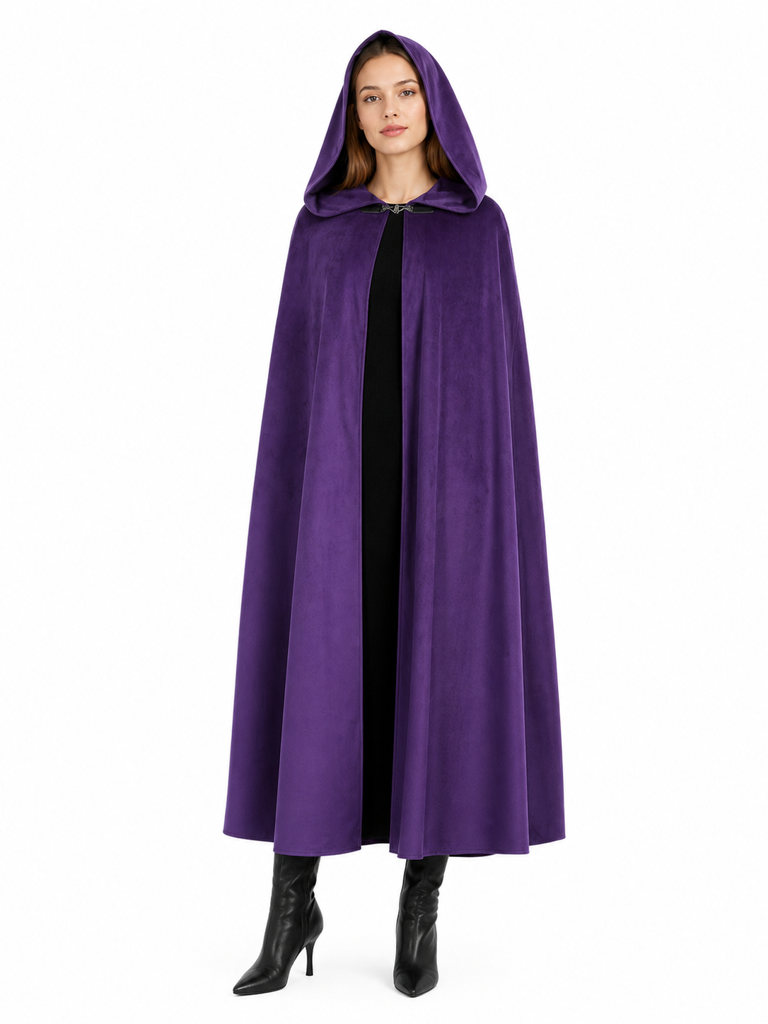 Purple Hooded Costume Cloak