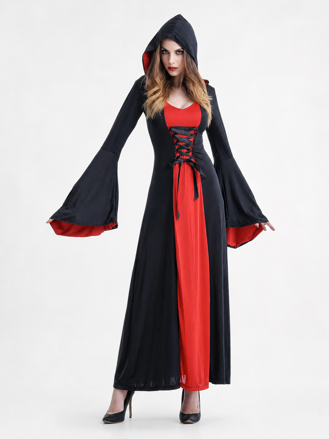 Black Carnival Hooded Cloak for Costume