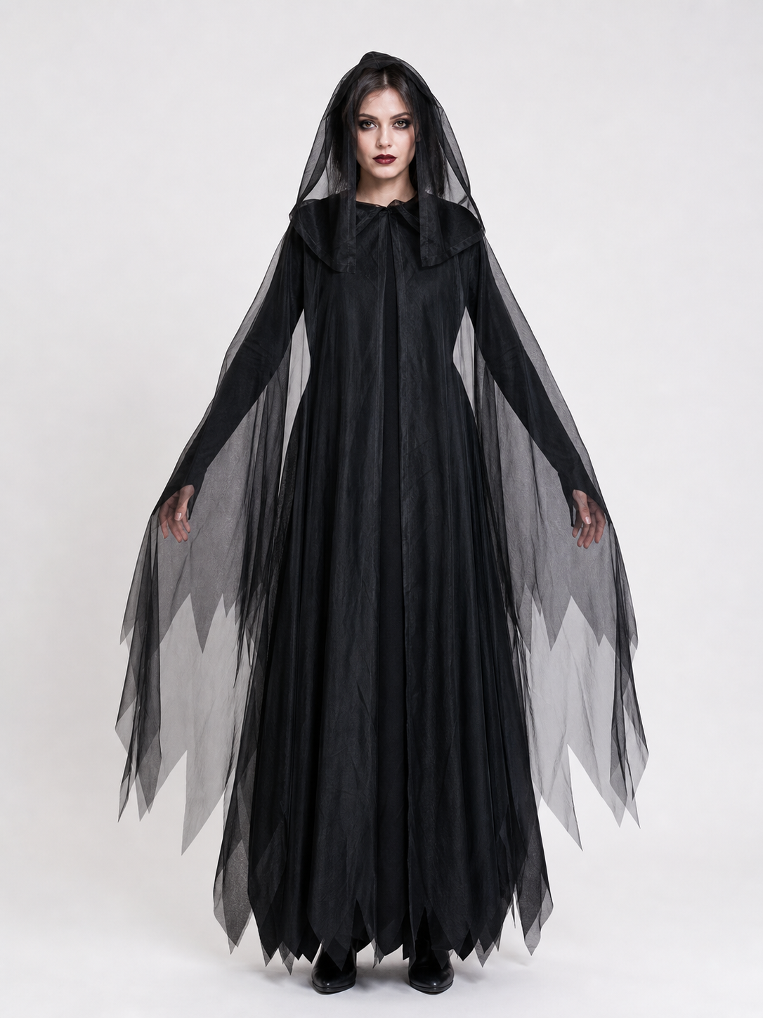 Black Hooded Costume Cloak for Cosplay