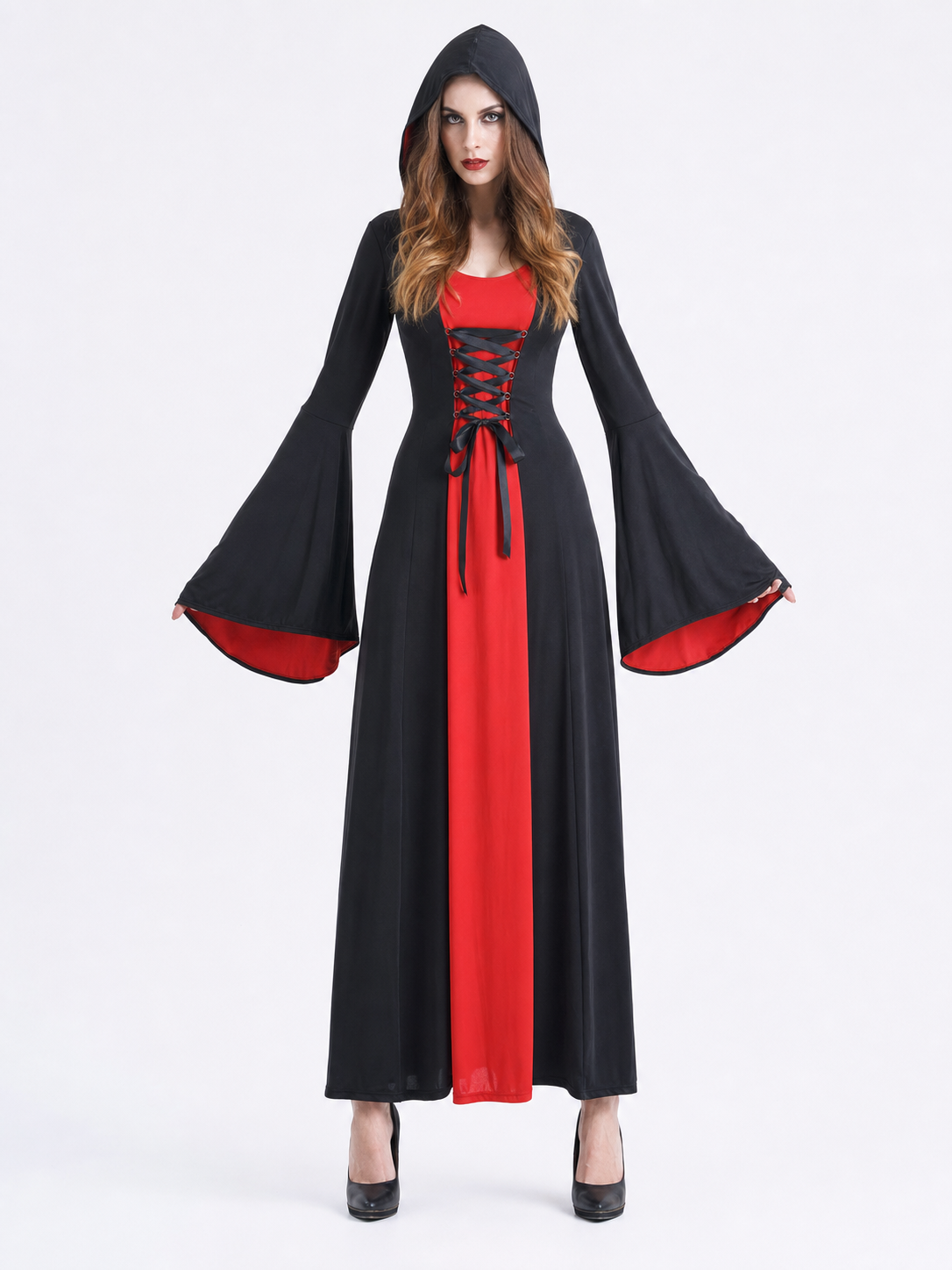 Black Carnival Hooded Cloak for Costume
