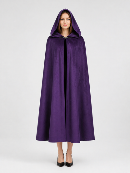 Purple Hooded Costume Cloak