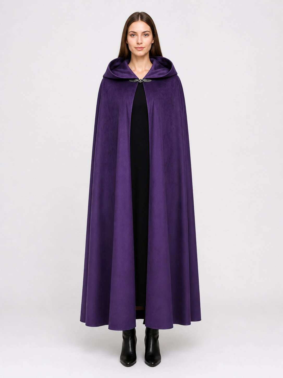 Purple Hooded Costume Cloak