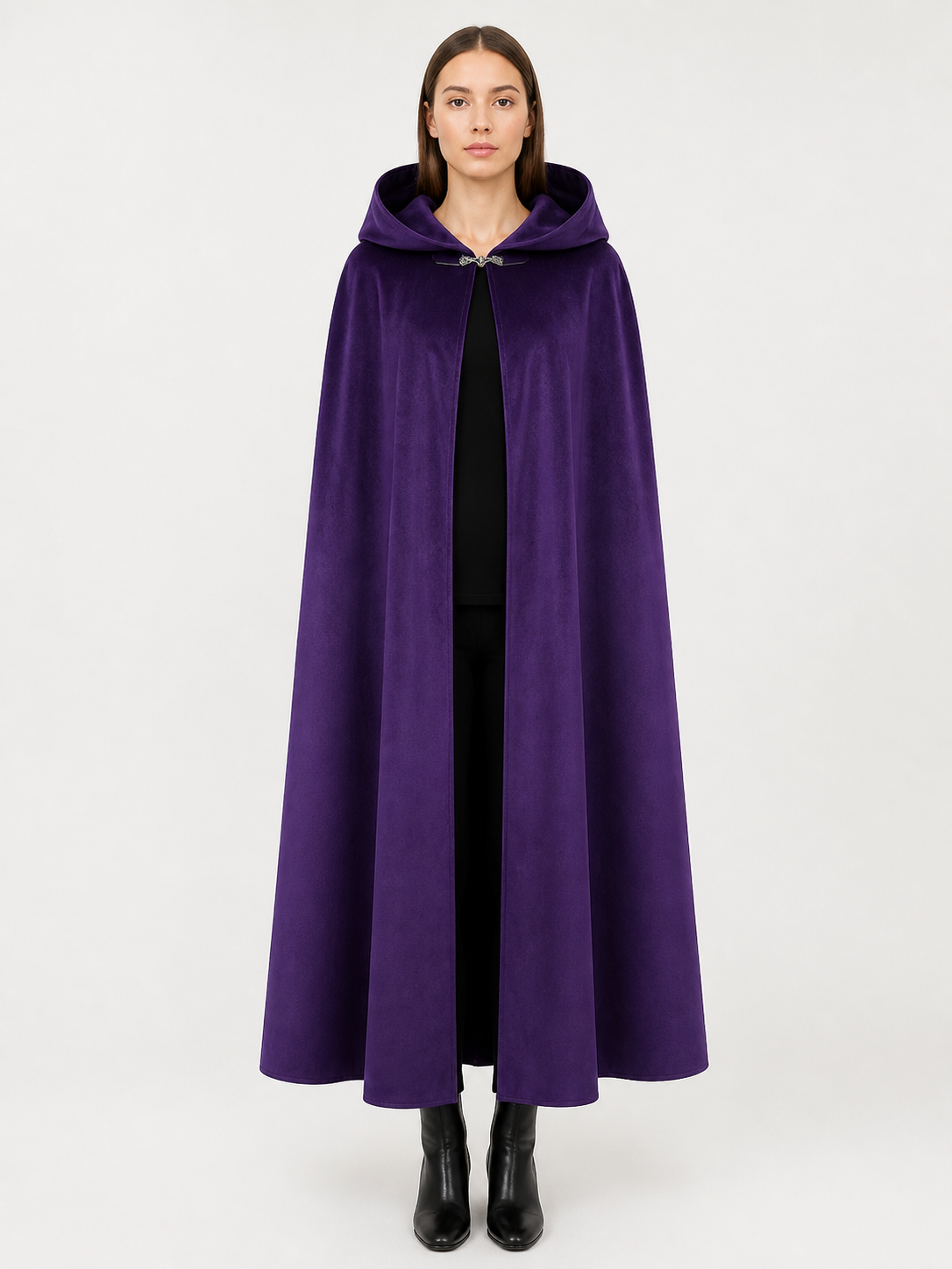 Purple Hooded Costume Cloak