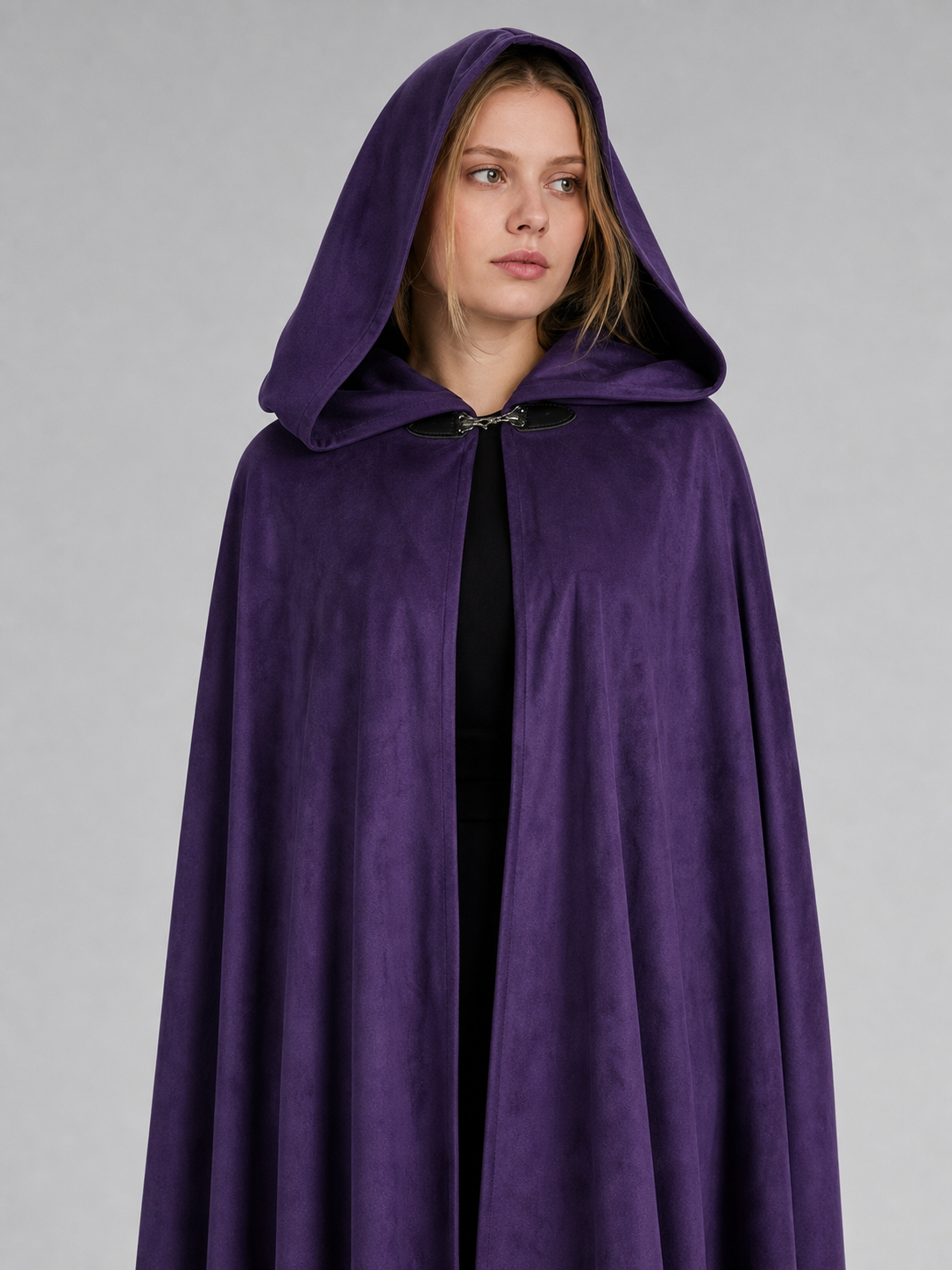 Purple Hooded Costume Cloak