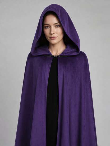 Purple Hooded Costume Cloak