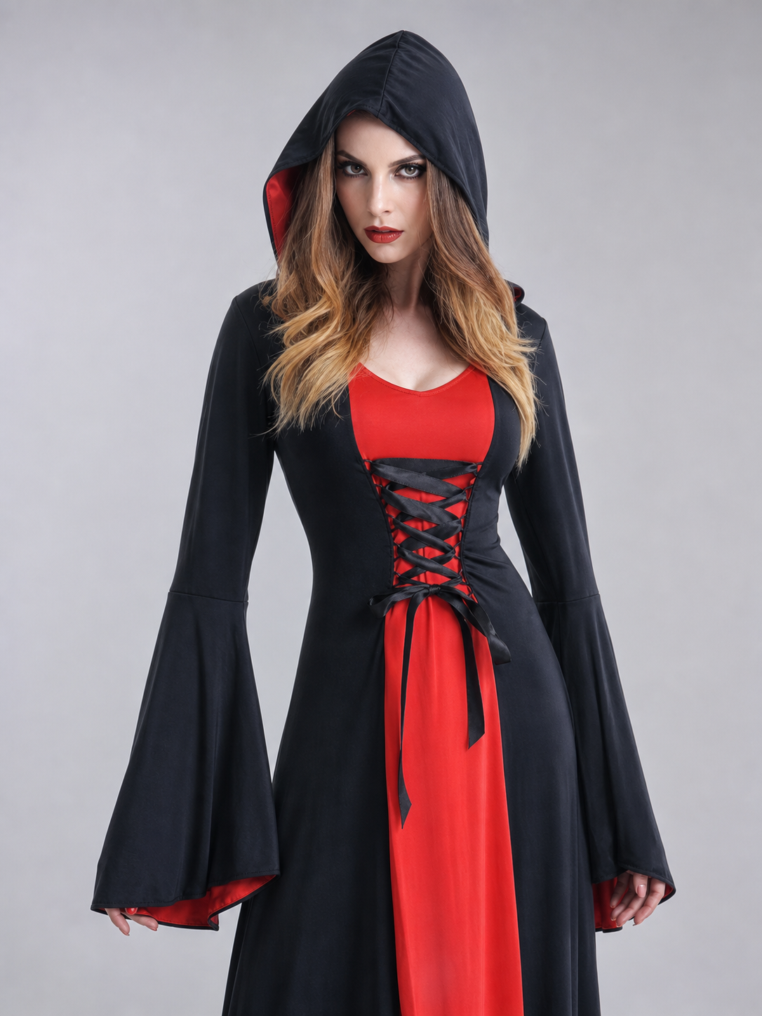 Black Carnival Hooded Cloak for Costume