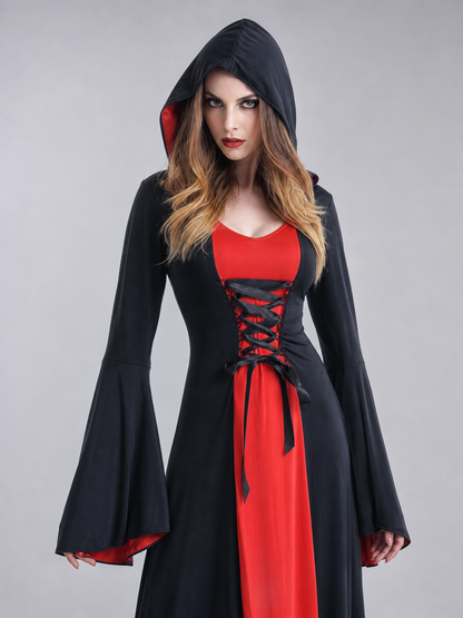 Black Carnival Hooded Cloak for Costume