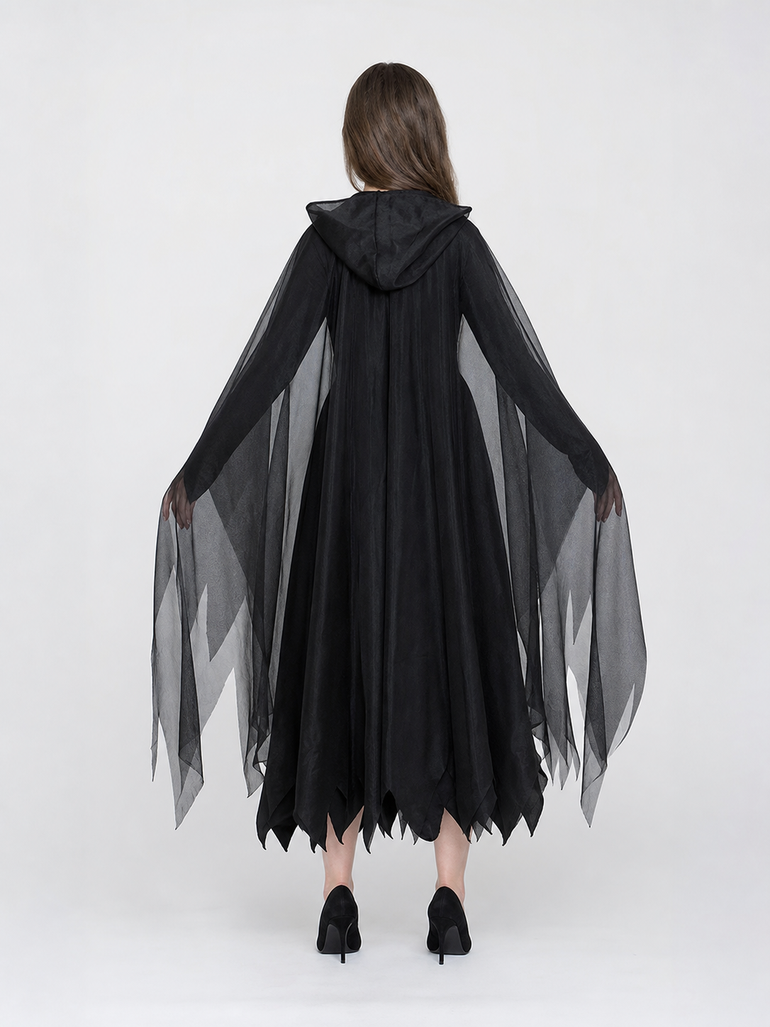 Black Hooded Costume Cloak for Cosplay
