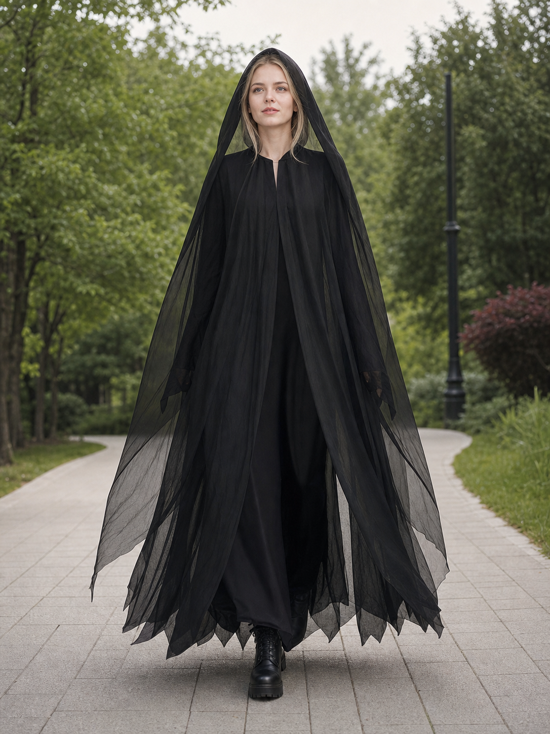 Black Hooded Costume Cloak for Cosplay