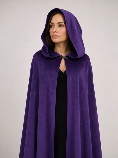 Purple Hooded Costume Cloak