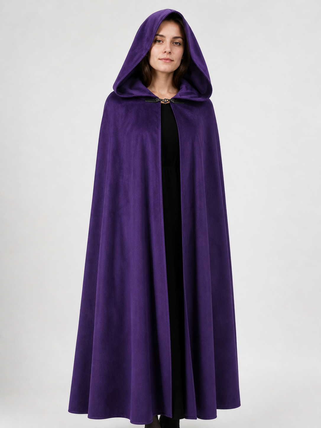 Purple Hooded Costume Cloak