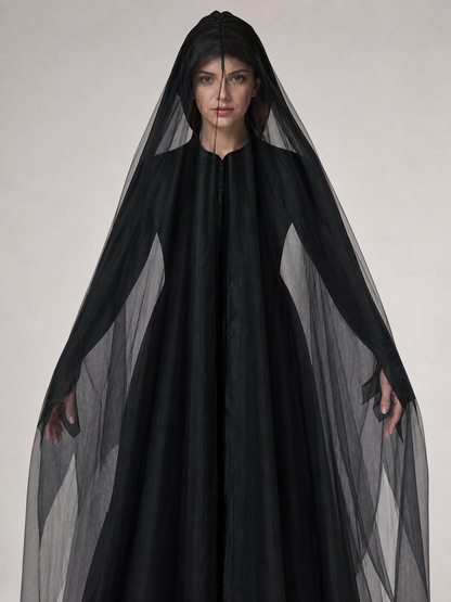 Black Hooded Costume Cloak for Cosplay