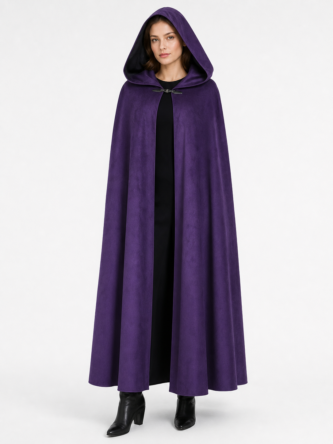 Purple Hooded Costume Cloak