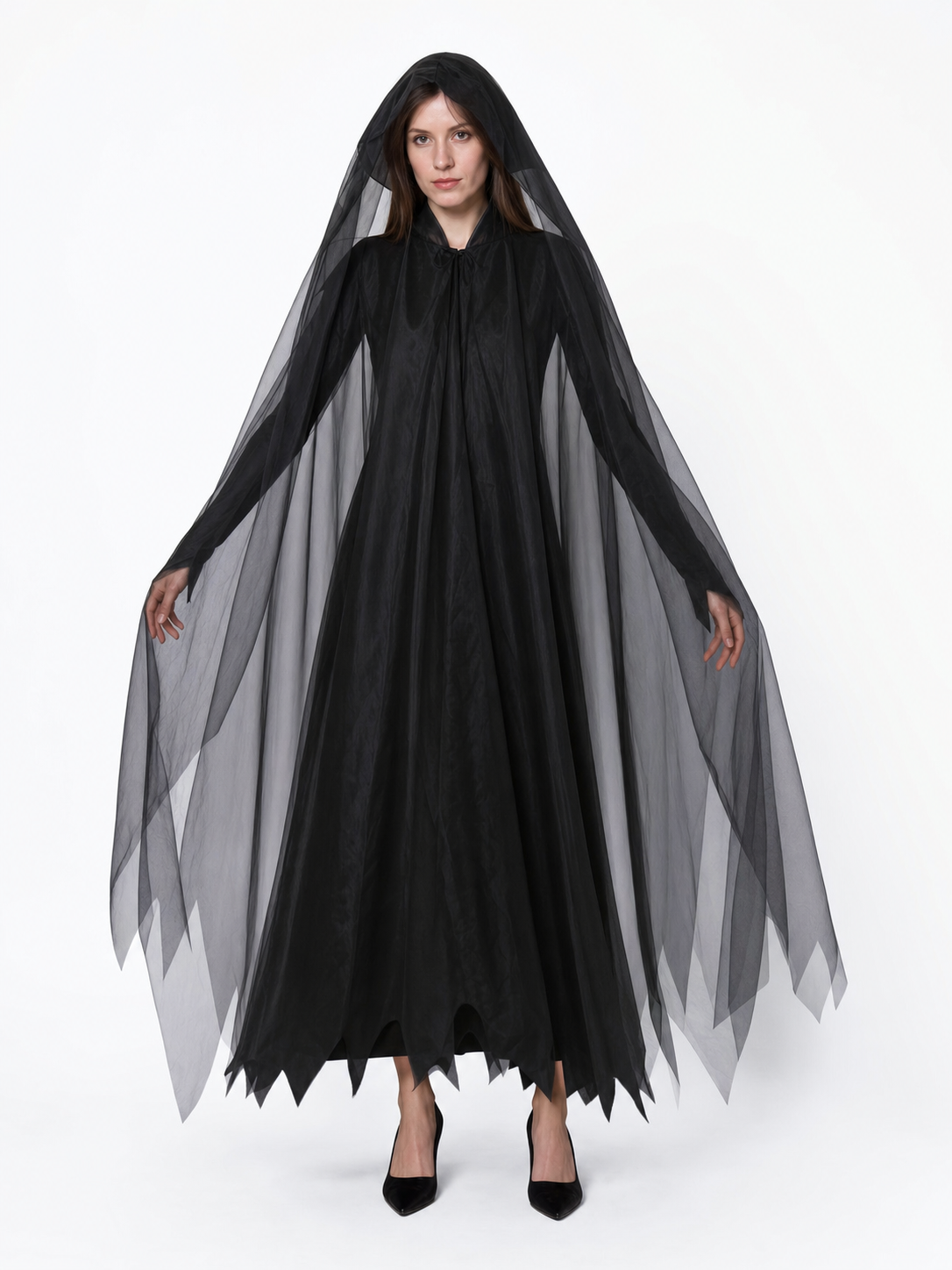 Black Hooded Costume Cloak for Cosplay