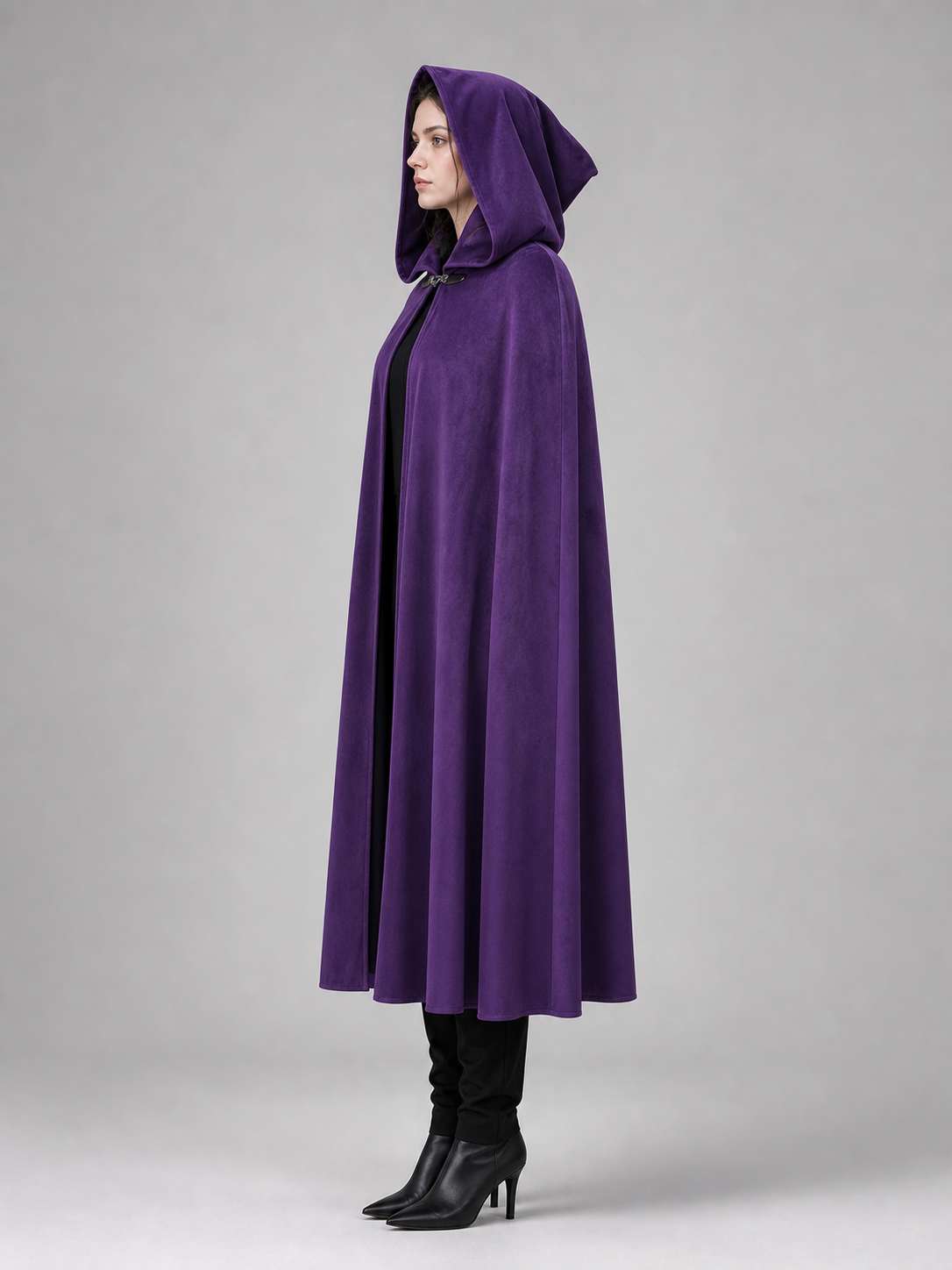 Purple Hooded Costume Cloak