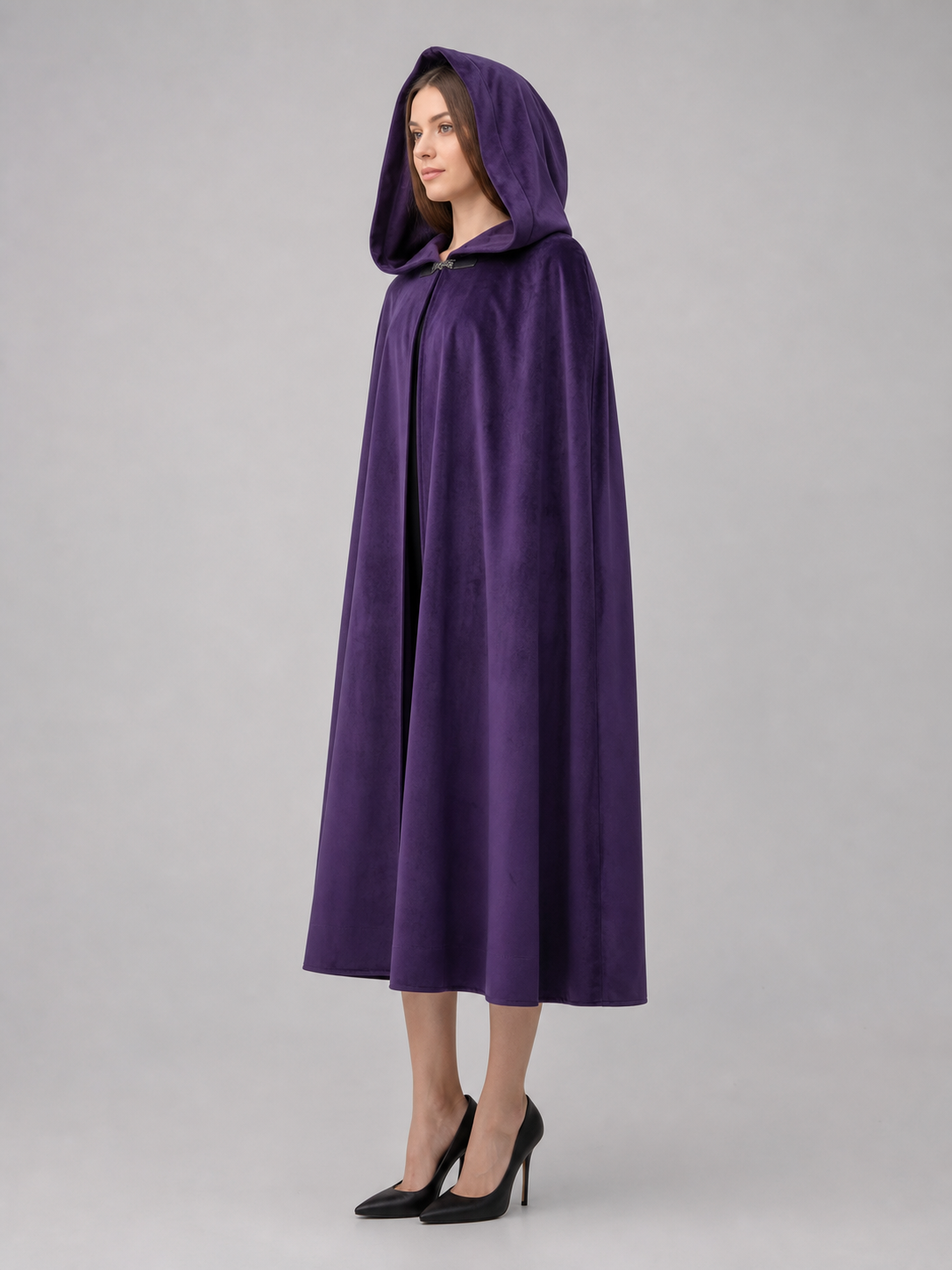 Purple Hooded Costume Cloak