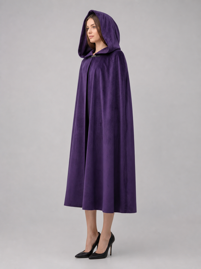 Purple Hooded Costume Cloak
