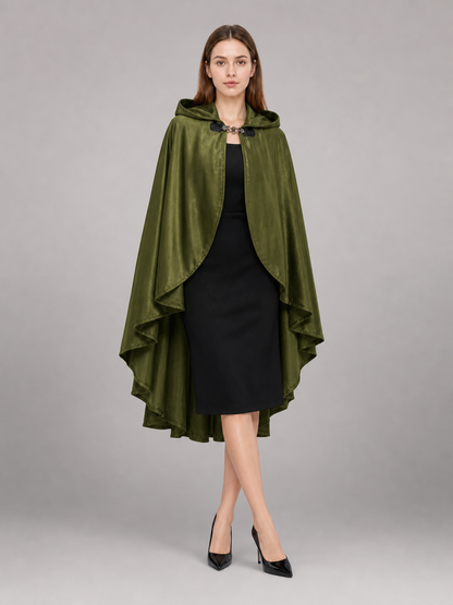 Green Costume Cloak with a Large Hood