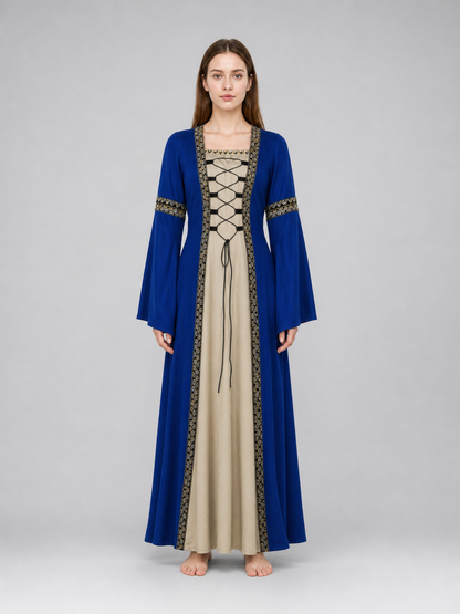 Long Medieval-Style Lace-Up Dress