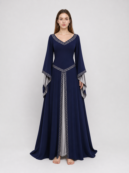 Long-Sleeve Medieval-Style Maxi Dress