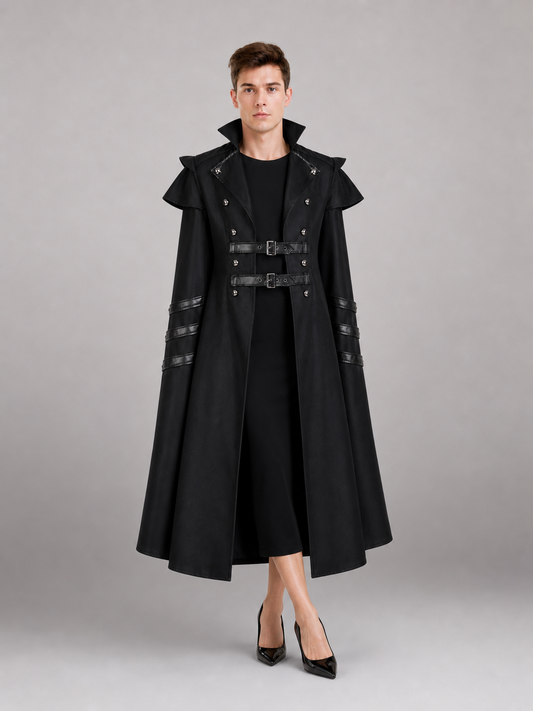 Black Gothic Long Carnival Cape