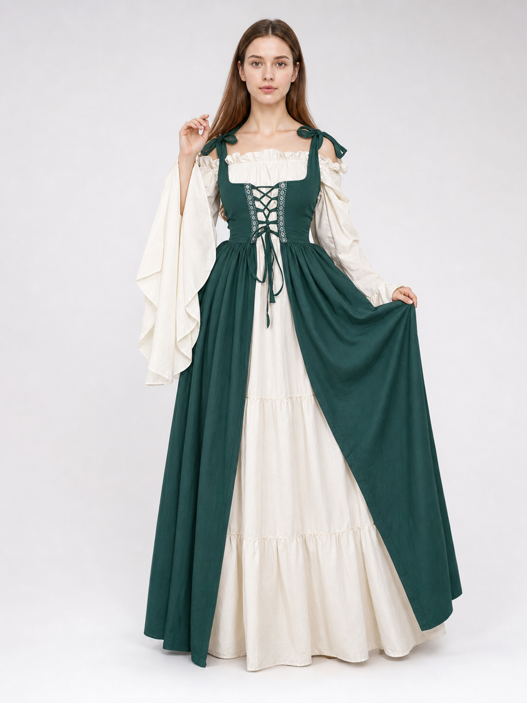 Layered Renaissance-Style Costume Dress