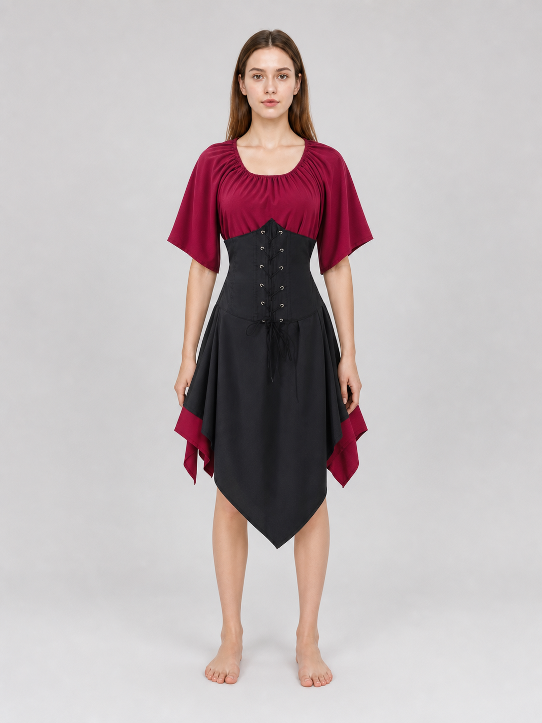 Gothic-Style Costume Dress with Corset Panel