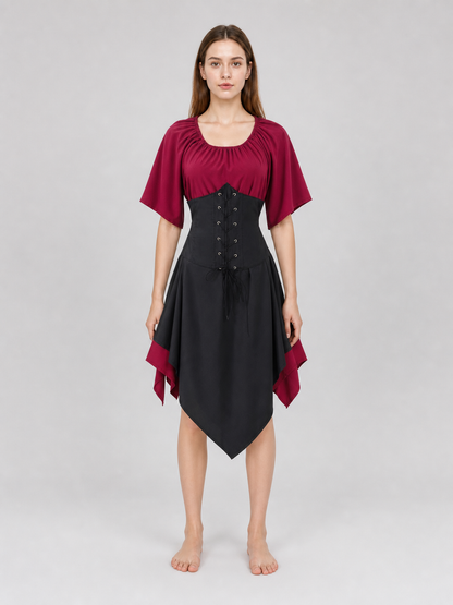 Gothic-Style Costume Dress with Corset Panel