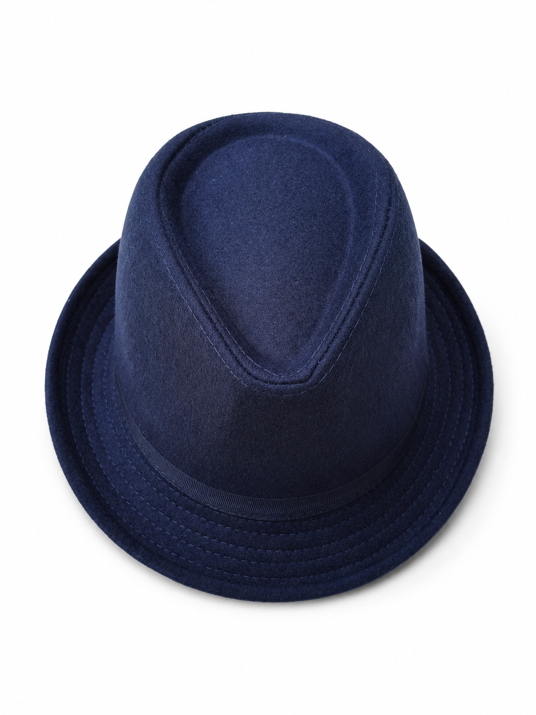 Dark Blue Wool Felt Carnival Bucket Hat