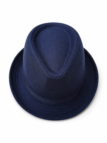 Dark Blue Wool Felt Carnival Bucket Hat