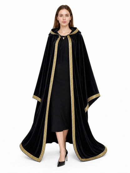 Black hooded costume cloak for cosplay